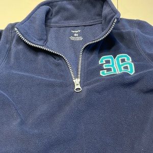 Boys 4T pullover, navy blue with working zipper and collar